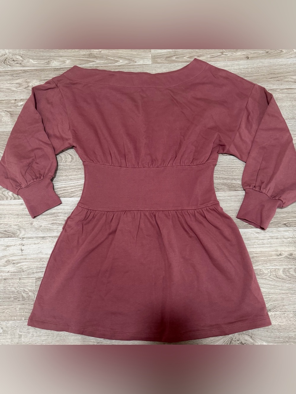 ASOS DESIGN Cotton Slash Neck One Shoulder Mini Dress in Deep Rose Size 12 - Picture 5 of 7